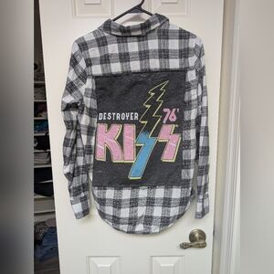 Kiss Upcycled Flannel Shirt